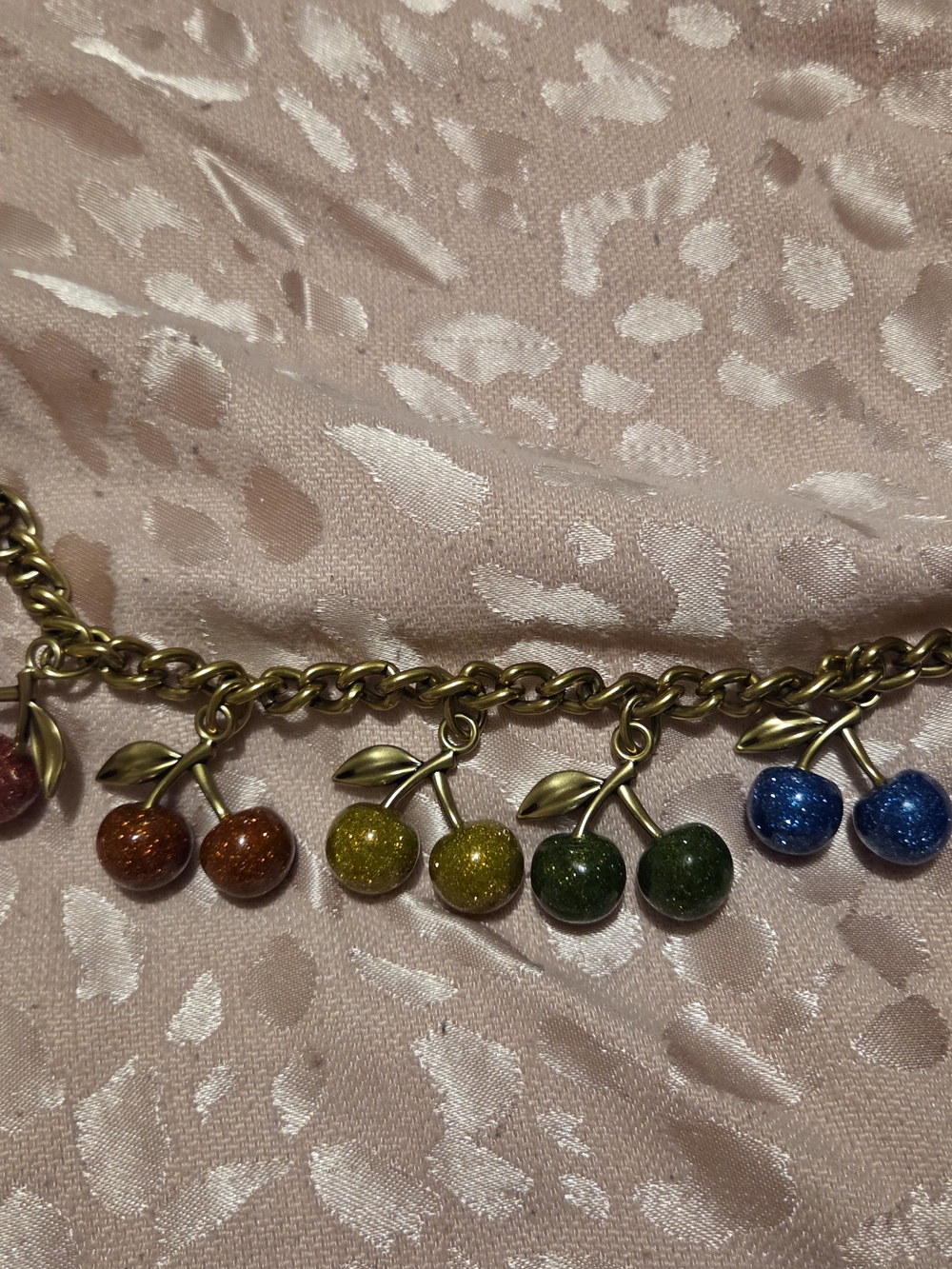 Coach Gold-Tone Multicolor Cherry Charm Bracelet by - Picture 2 of 3